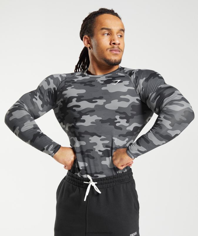 element baselayer z dolgimi rokavi moškiGymshark sivi tisk J00L2690