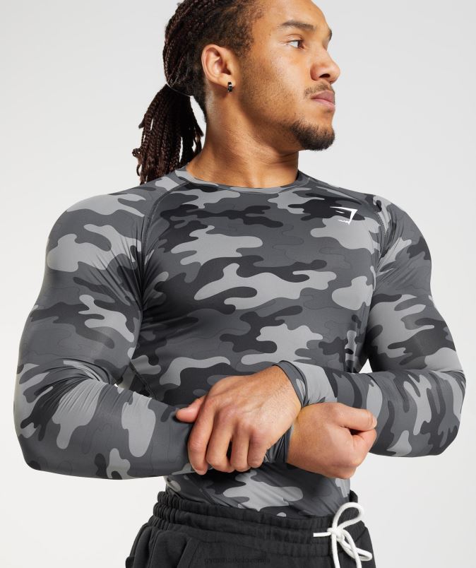 element baselayer z dolgimi rokavi moškiGymshark sivi tisk J00L2690