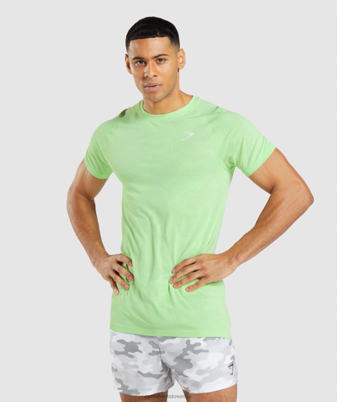 geo brezšivna majica s kratkimi rokavi moškiGymshark bali zelena/bela J00L2650