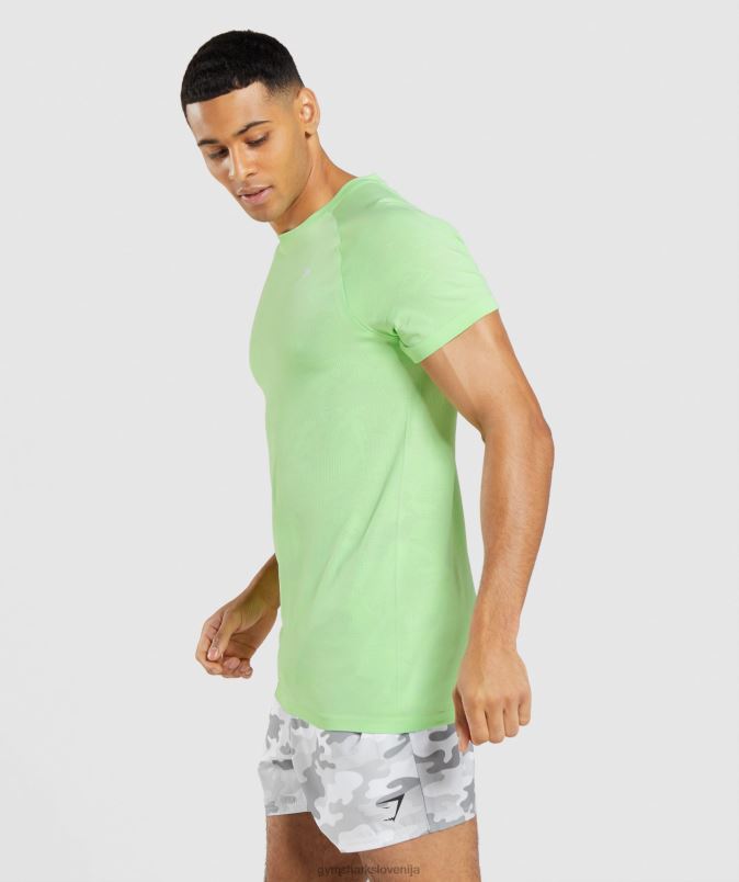 geo brezšivna majica s kratkimi rokavi moškiGymshark bali zelena/bela J00L2650