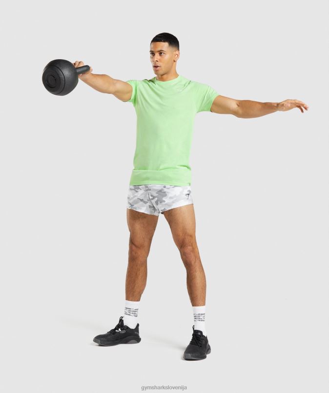 geo brezšivna majica s kratkimi rokavi moškiGymshark bali zelena/bela J00L2650