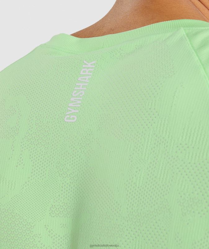 geo brezšivna majica s kratkimi rokavi moškiGymshark bali zelena/bela J00L2650