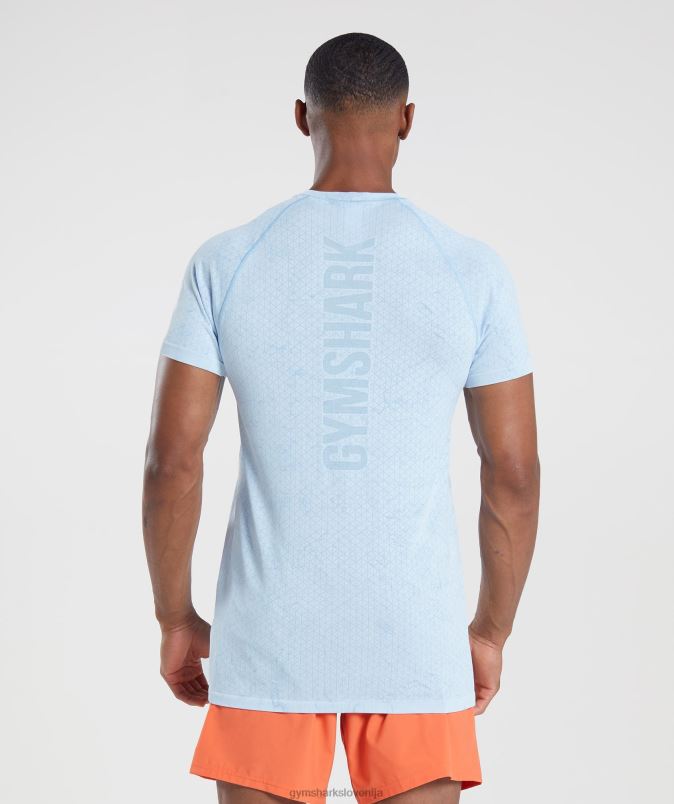 geo brezšivna majica s kratkimi rokavi moškiGymshark bela/modra iz mesečevega kamna J00L2604