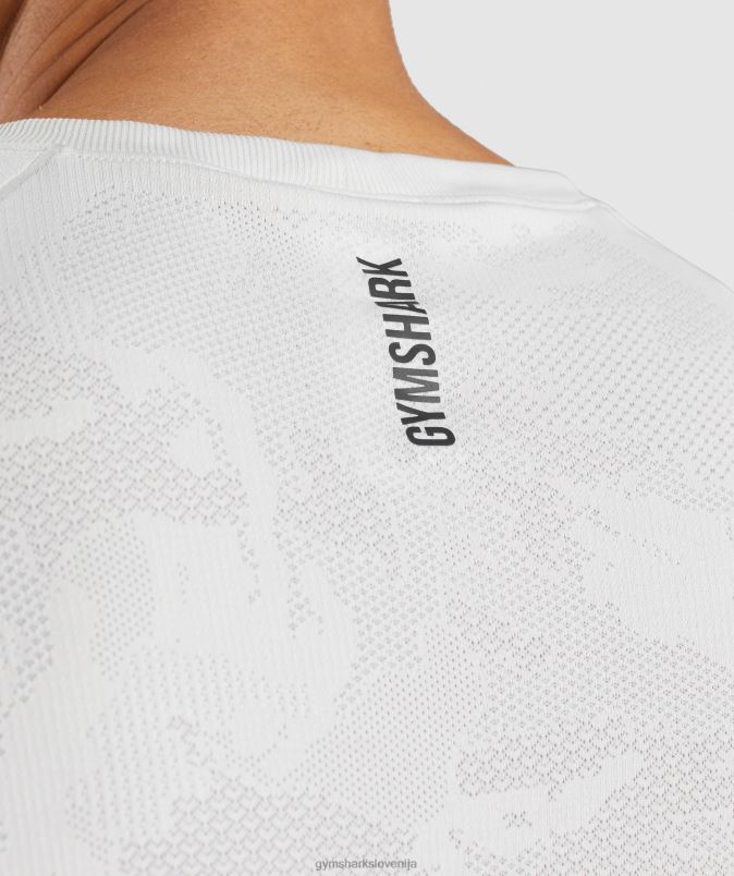 geo brezšivna majica s kratkimi rokavi moškiGymshark bela/svetlo siva J00L2577