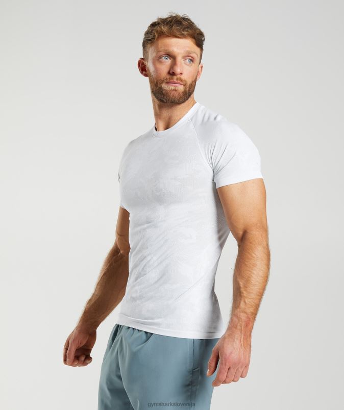 geo brezšivna majica s kratkimi rokavi moškiGymshark bela/svetlo siva J00L2742