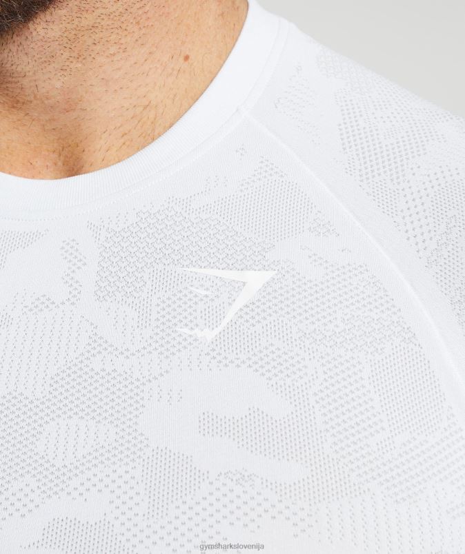 geo brezšivna majica s kratkimi rokavi moškiGymshark bela/svetlo siva J00L2742
