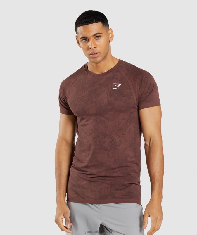 geo brezšivna majica s kratkimi rokavi moškiGymshark češnjevo rjava/črna J00L2674