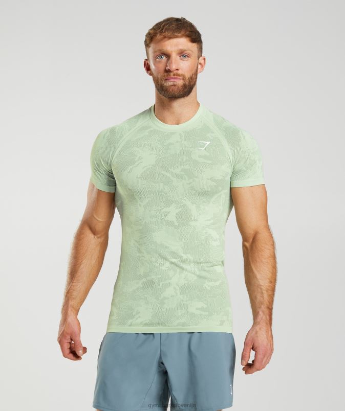 geo brezšivna majica s kratkimi rokavi moškiGymshark flora zelena/vrbo zelena J00L2657