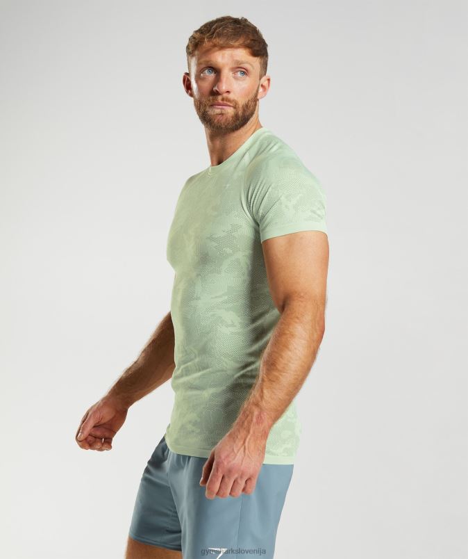 geo brezšivna majica s kratkimi rokavi moškiGymshark flora zelena/vrbo zelena J00L2657