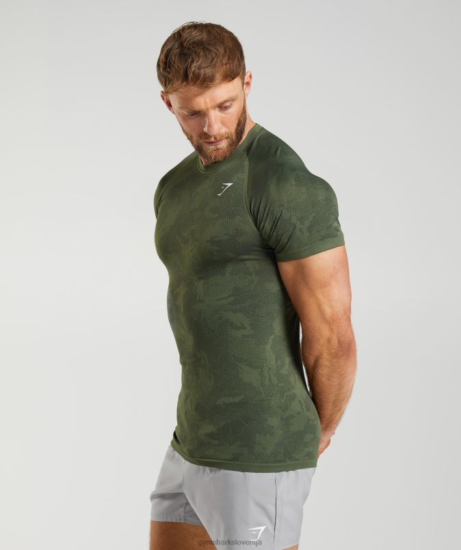 geo brezšivna majica s kratkimi rokavi moškiGymshark jedro olivno/črno J00L2645