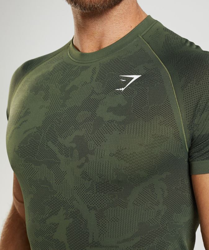 geo brezšivna majica s kratkimi rokavi moškiGymshark jedro olivno/črno J00L2645