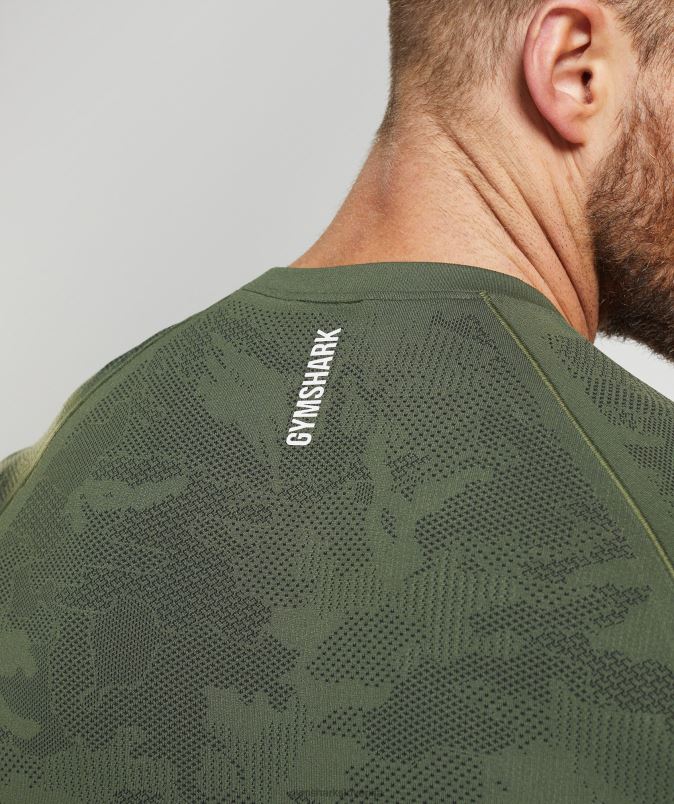 geo brezšivna majica s kratkimi rokavi moškiGymshark jedro olivno/črno J00L2645