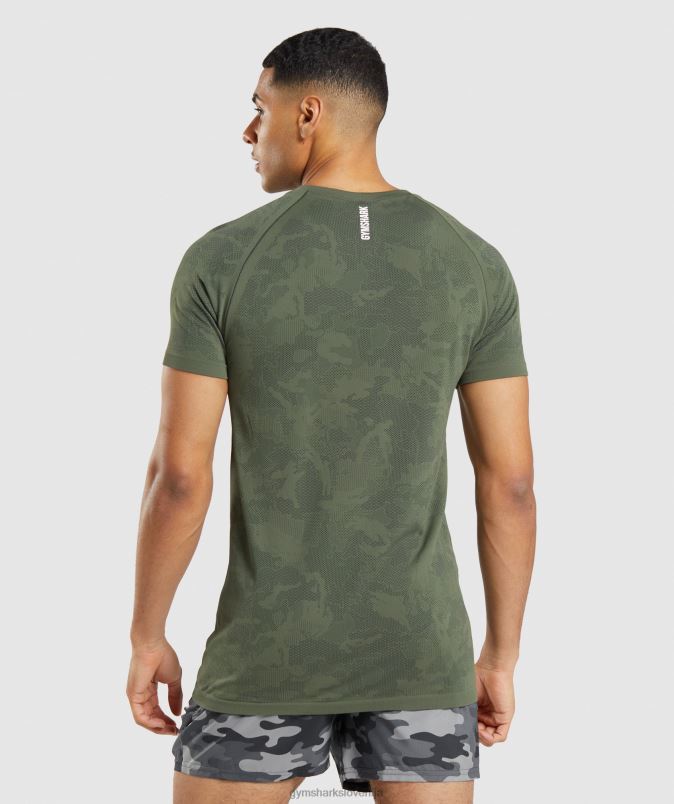 geo brezšivna majica s kratkimi rokavi moškiGymshark jedro olivno/črno J00L2658