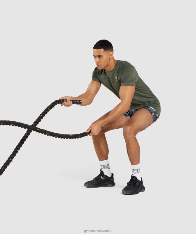geo brezšivna majica s kratkimi rokavi moškiGymshark jedro olivno/črno J00L2658