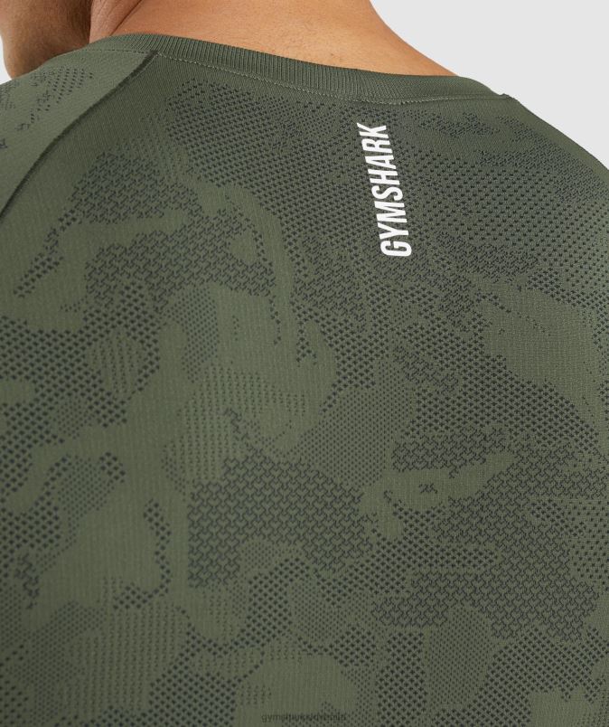 geo brezšivna majica s kratkimi rokavi moškiGymshark jedro olivno/črno J00L2658