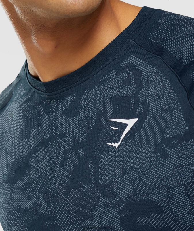 geo brezšivna majica s kratkimi rokavi moškiGymshark mornarsko/megleno modra J00L2719