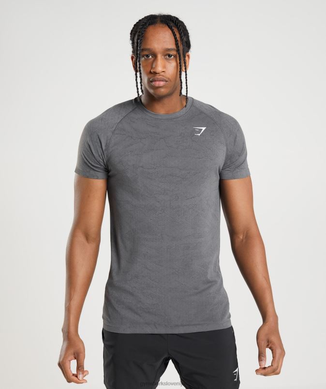 geo brezšivna majica s kratkimi rokavi moškiGymshark ogljeno siva/črna J00L2629