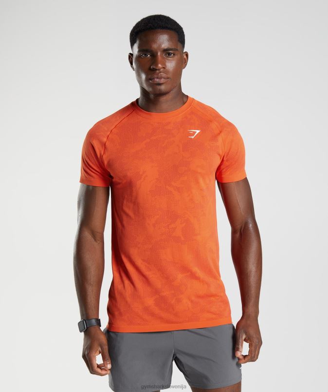 geo brezšivna majica s kratkimi rokavi moškiGymshark rdeča paprika/rdeča salsa J00L2616