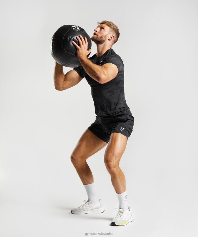 geo brezšivna majica s kratkimi rokavi moškiGymshark črna/ogljeno siva J00L2575