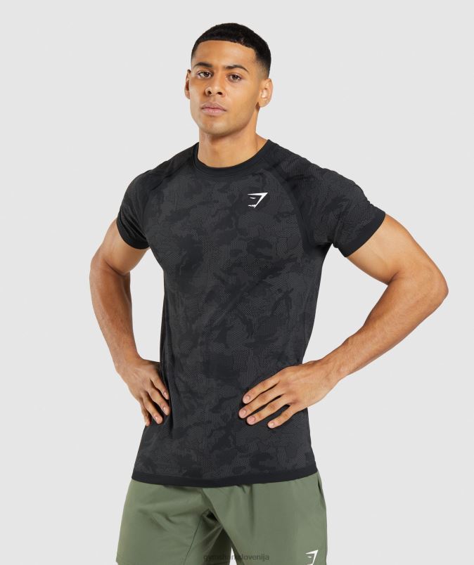 geo brezšivna majica s kratkimi rokavi moškiGymshark črna/ogljeno siva J00L2635