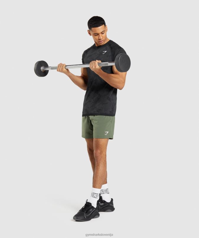 geo brezšivna majica s kratkimi rokavi moškiGymshark črna/ogljeno siva J00L2635