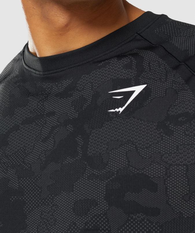 geo brezšivna majica s kratkimi rokavi moškiGymshark črna/ogljeno siva J00L2635