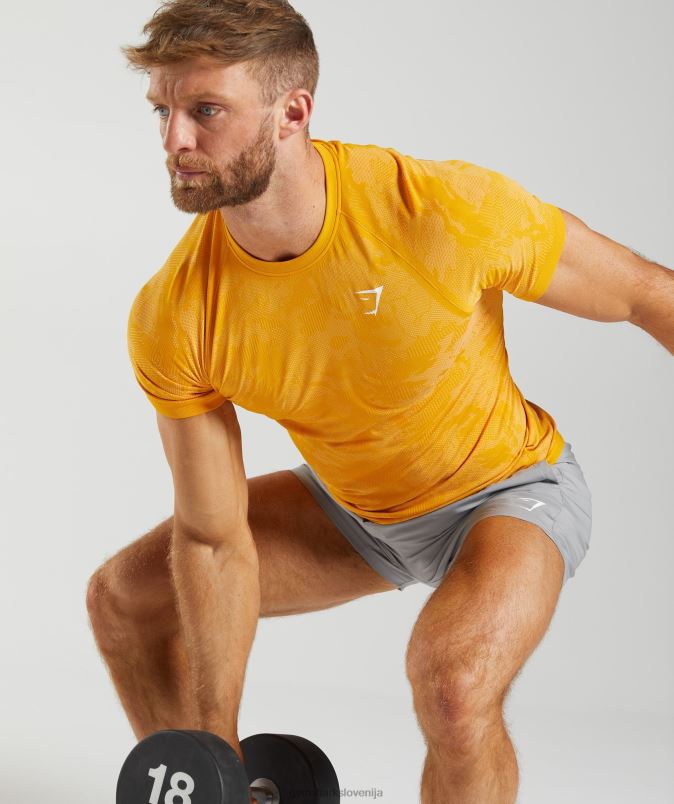 geo brezšivna majica s kratkimi rokavi moškiGymshark sončno rumena/bela J00L2736