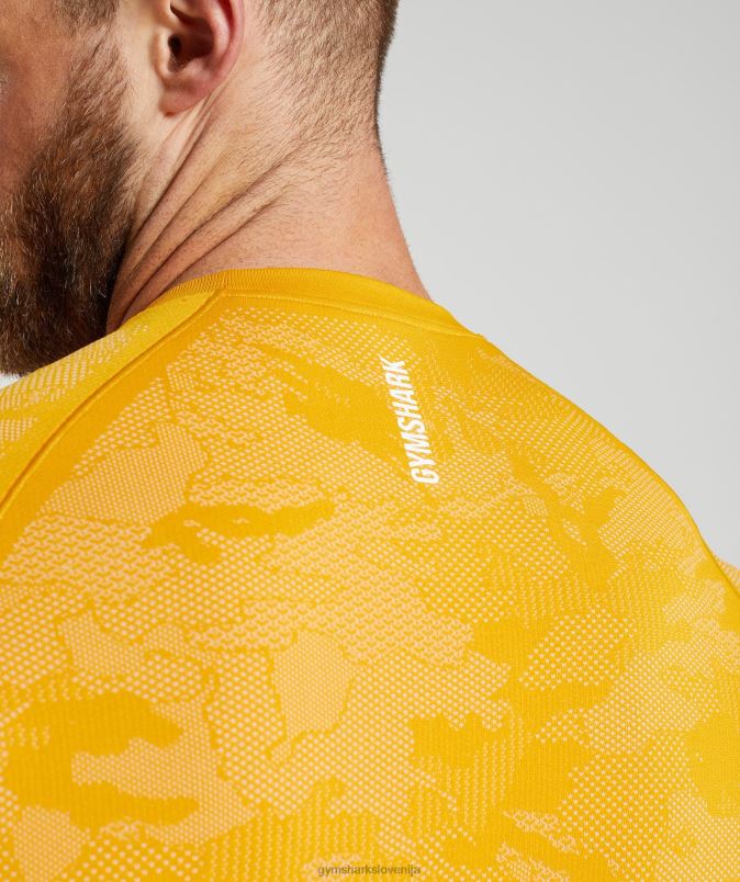 geo brezšivna majica s kratkimi rokavi moškiGymshark sončno rumena/bela J00L2736