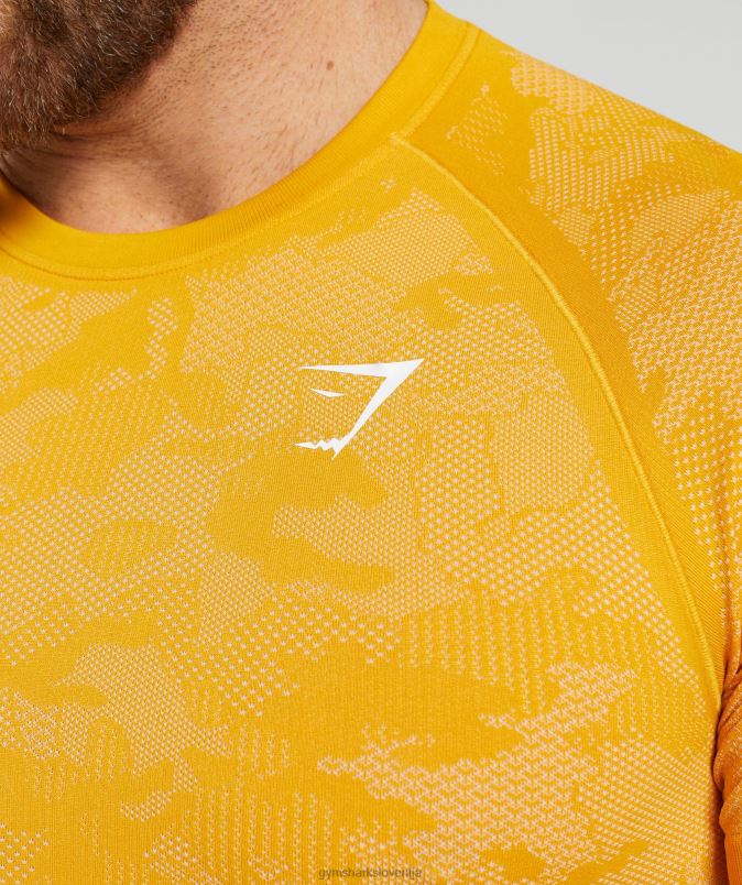 geo brezšivna majica s kratkimi rokavi moškiGymshark sončno rumena/bela J00L2736