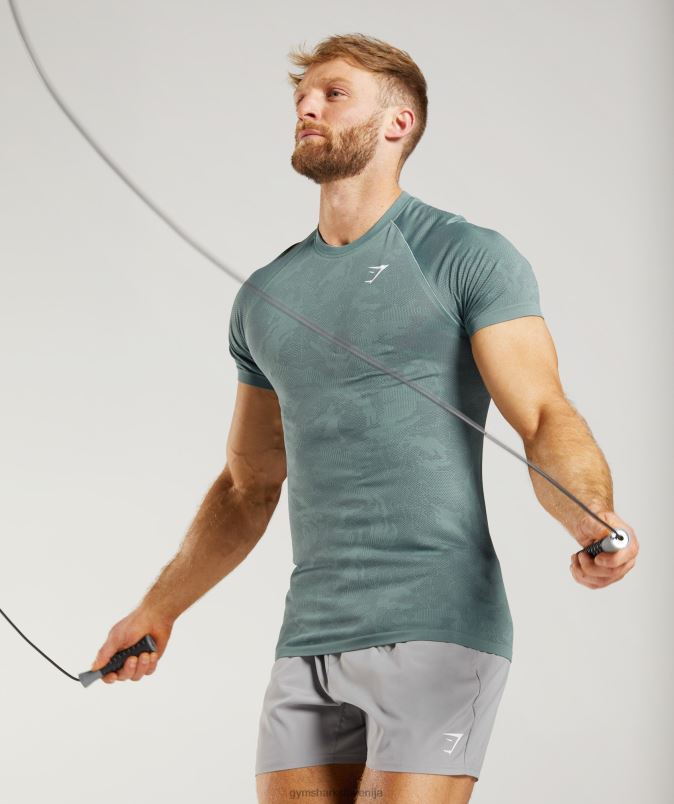 geo brezšivna majica s kratkimi rokavi moškiGymshark thunder blue/cosmic grey J00L2737