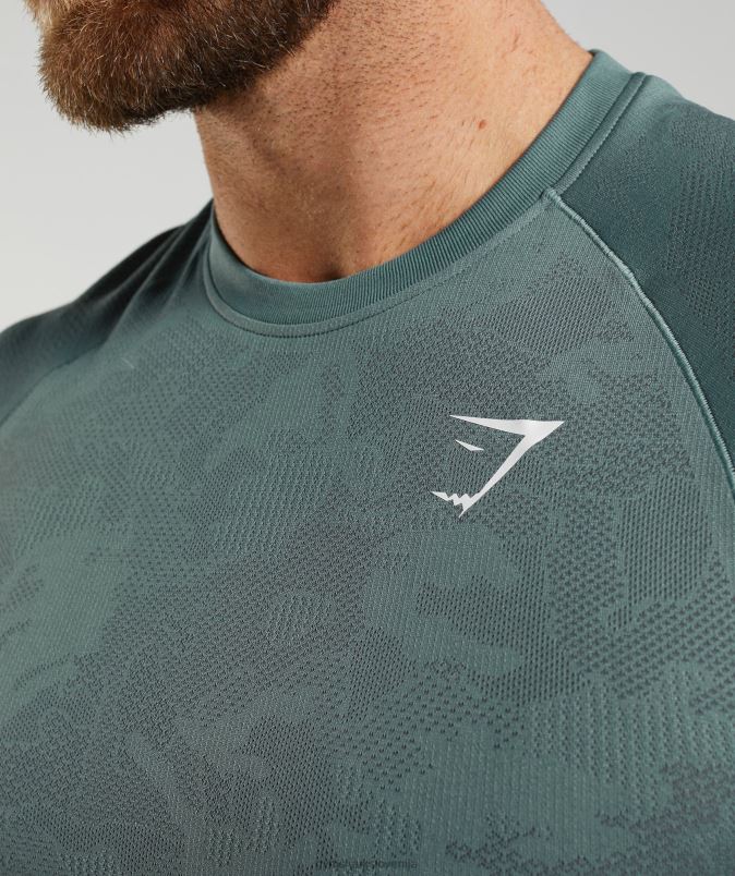 geo brezšivna majica s kratkimi rokavi moškiGymshark thunder blue/cosmic grey J00L2737