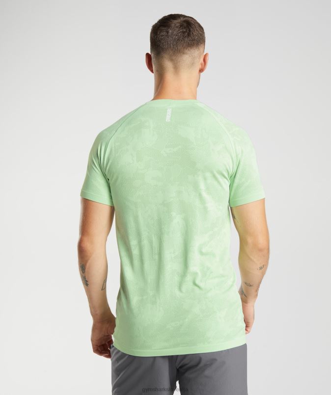 geo brezšivna majica s kratkimi rokavi moškiGymshark zelena aloja/zeleni čaj J00L2609