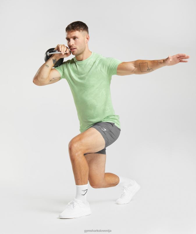 geo brezšivna majica s kratkimi rokavi moškiGymshark zelena aloja/zeleni čaj J00L2609