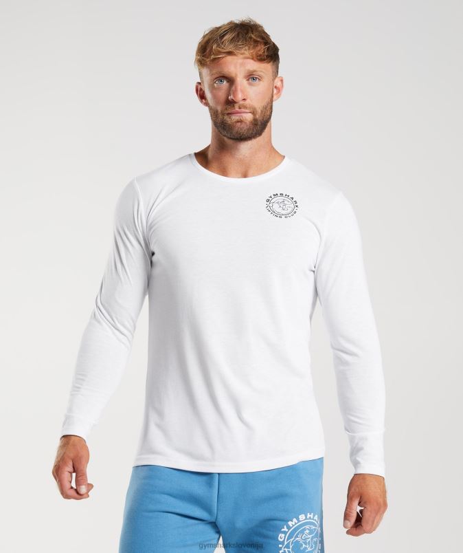 legacy majica z dolgimi rokavi moškiGymshark bela J00L2676
