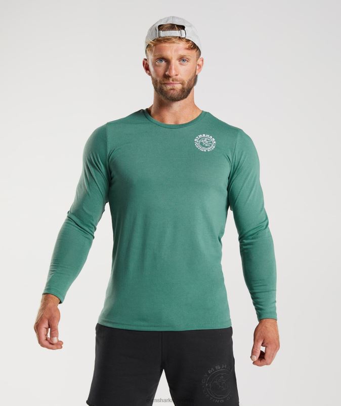 legacy majica z dolgimi rokavi moškiGymshark hoya zelena J00L2643