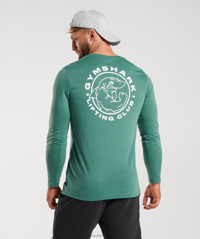 legacy majica z dolgimi rokavi moškiGymshark hoya zelena J00L2643