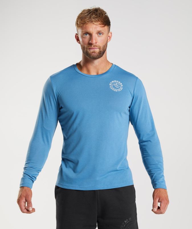 legacy majica z dolgimi rokavi moškiGymshark primorska modra J00L2675