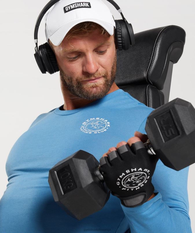 legacy majica z dolgimi rokavi moškiGymshark primorska modra J00L2675