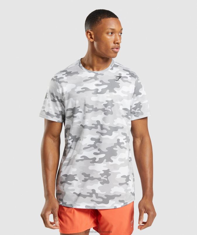 majica ob prihodu moškiGymshark svetlo siv potisk J00L2724