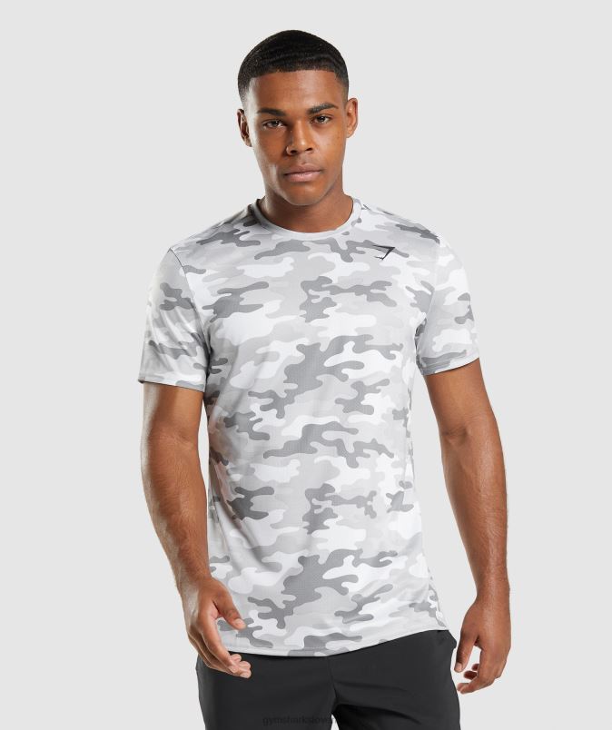 majica ob prihodu moškiGymshark svetlo siva maskirna J00L2691