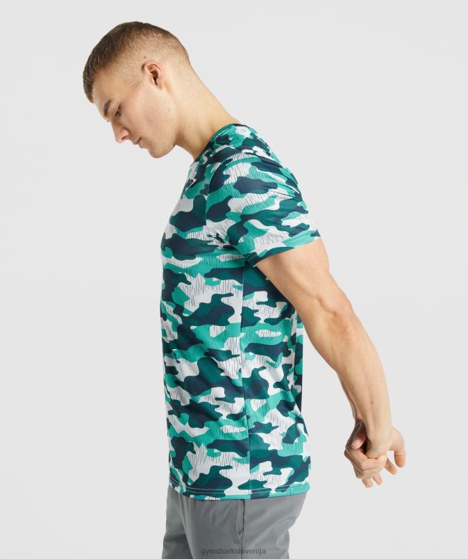 majica ob prihodu moškiGymshark teal tisk J00L2686