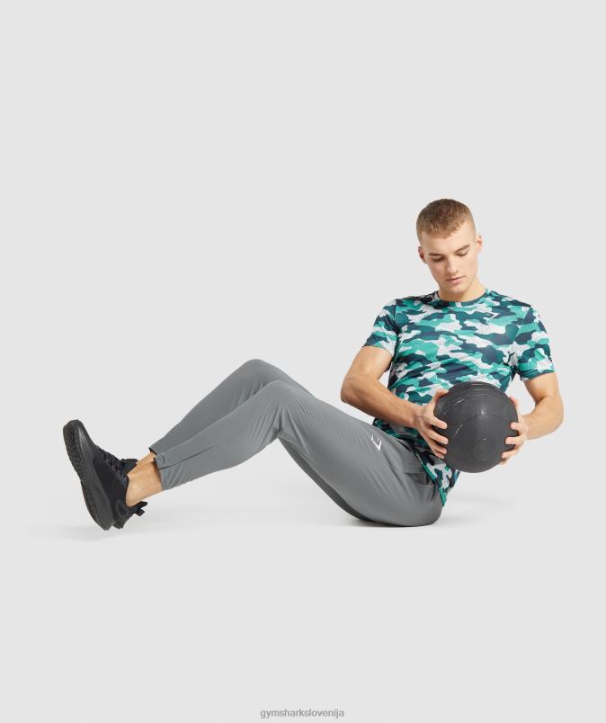 majica ob prihodu moškiGymshark teal tisk J00L2686