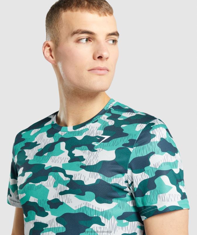 majica ob prihodu moškiGymshark teal tisk J00L2686