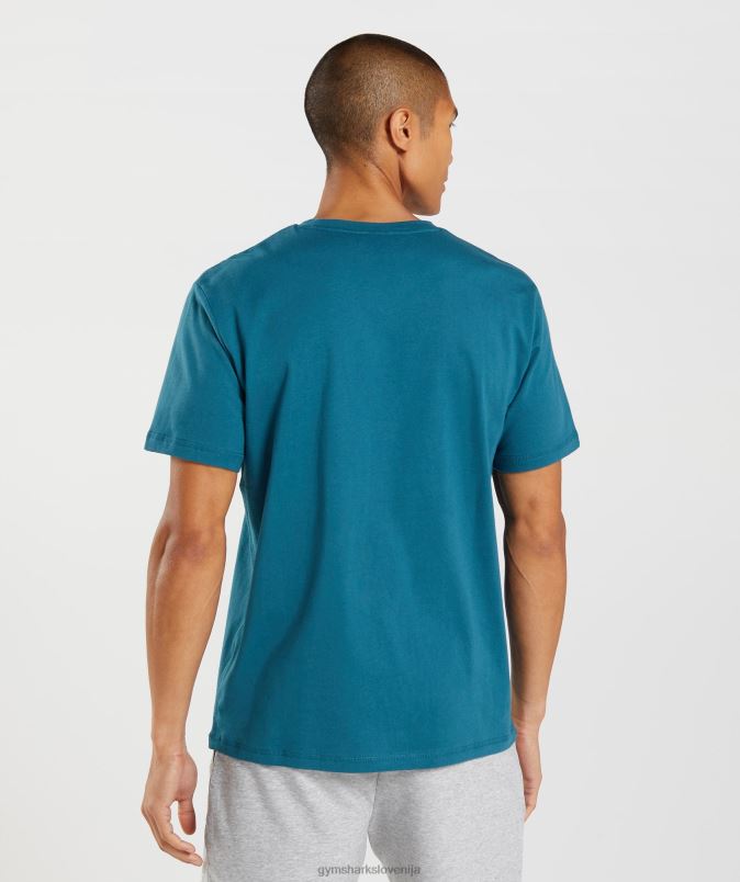 majica s polnilom sharkhead moškiGymshark atlantska modra J00L2662