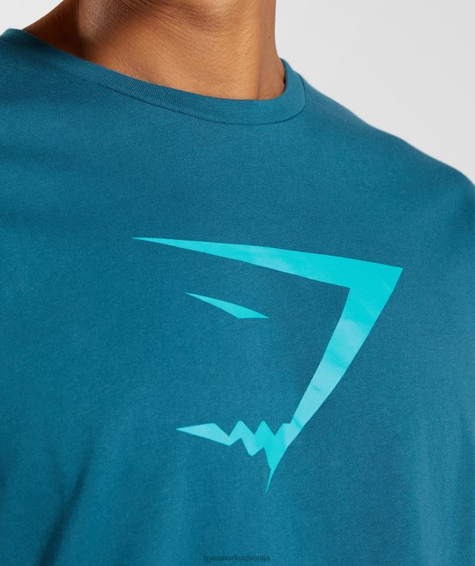 majica s polnilom sharkhead moškiGymshark atlantska modra J00L2662