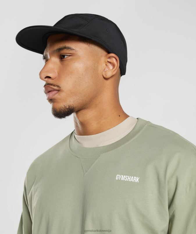majica z dolgimi rokavi s kratkimi rokavi moškiGymshark žajbelj zelen J00L2760