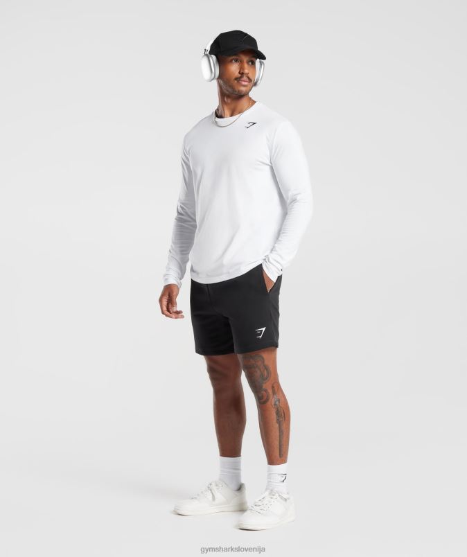 majica z dolgimi rokavi z grbom moškiGymshark bela J00L2585