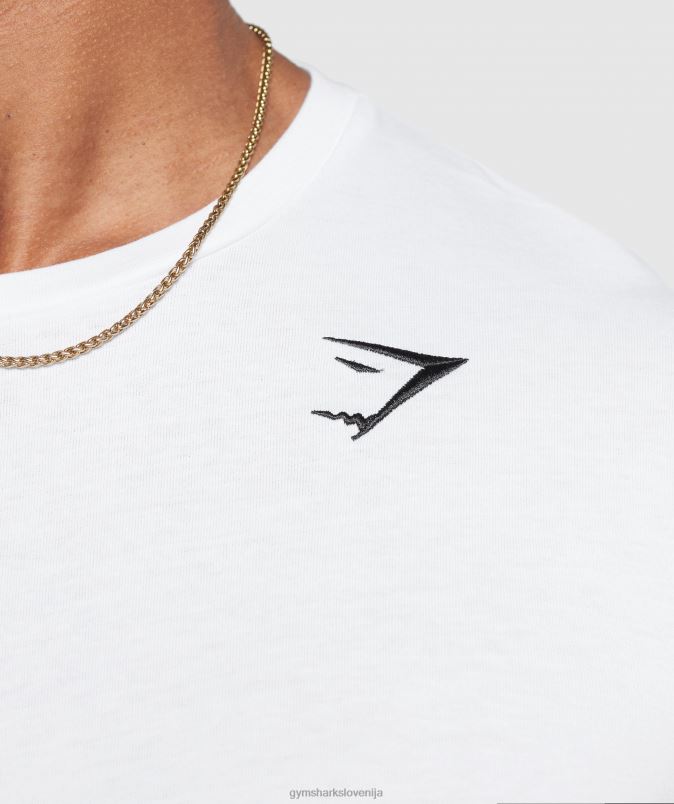 majica z dolgimi rokavi z grbom moškiGymshark bela J00L2585