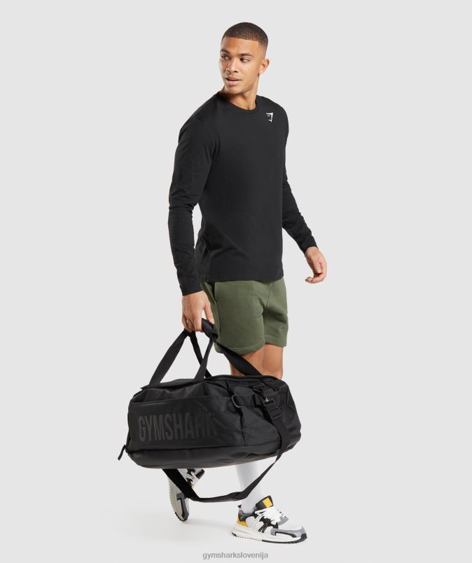 majica z dolgimi rokavi z grbom moškiGymshark Črna J00L2579