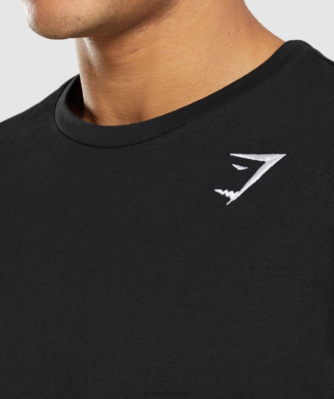majica z dolgimi rokavi z grbom moškiGymshark Črna J00L2579